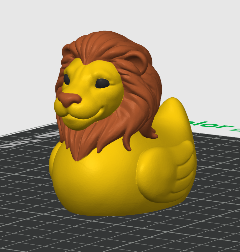 Lion Duck – 3D Printed Rubber Duck Figurine Collectible