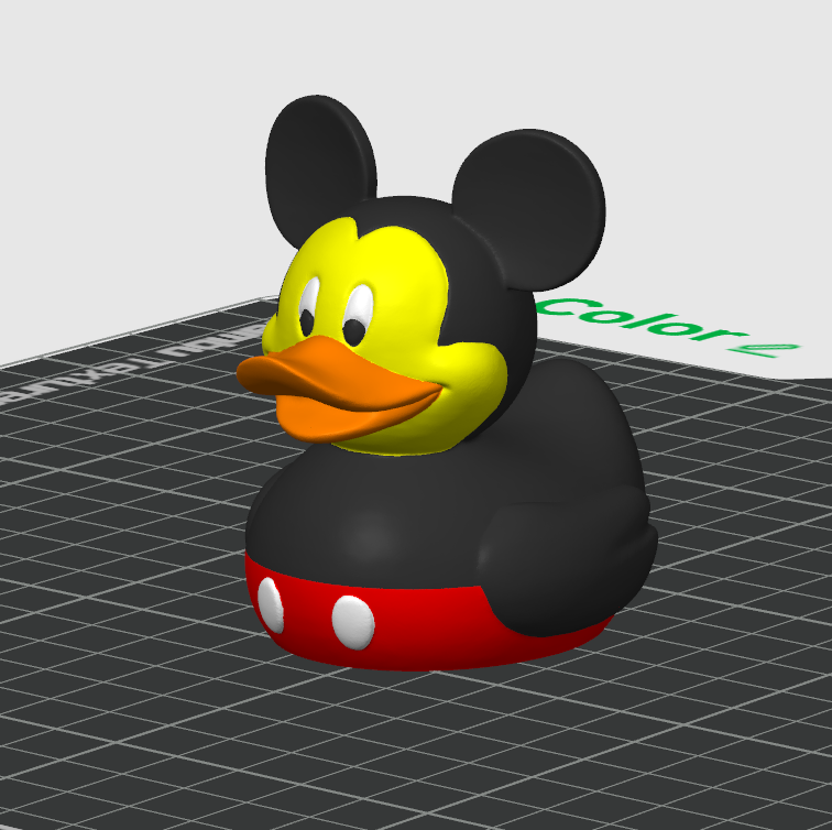 Mickey Mouse Duck – 3D Printed Rubber Duck Figurine Collectible
