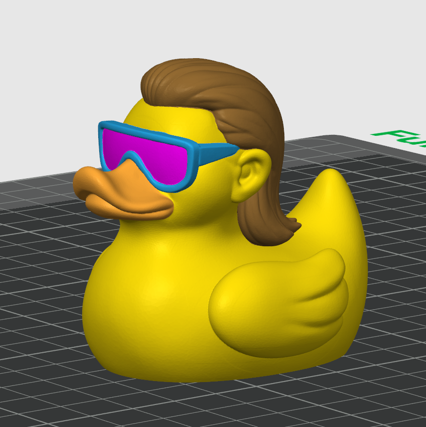 Mullet Duck – 3D Printed Rubber Duck Figurine Collectible