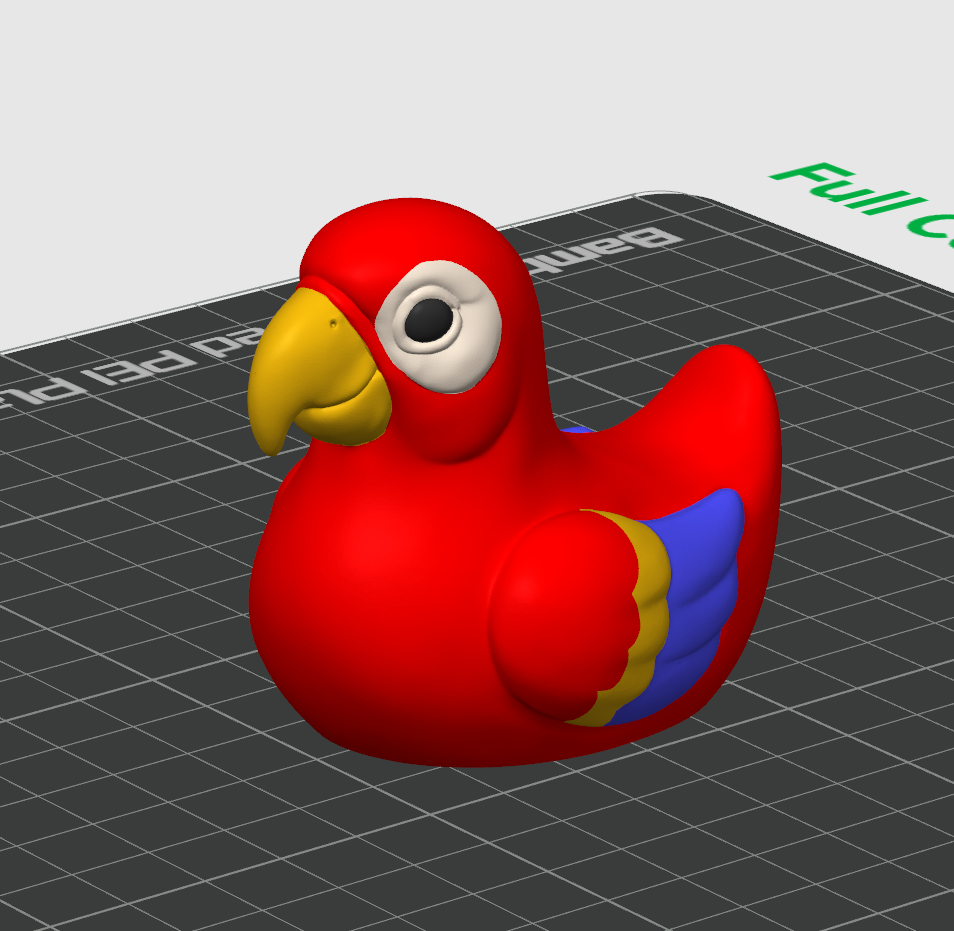 Parrot Duck – 3D Printed Rubber Duck Figurine Collectible