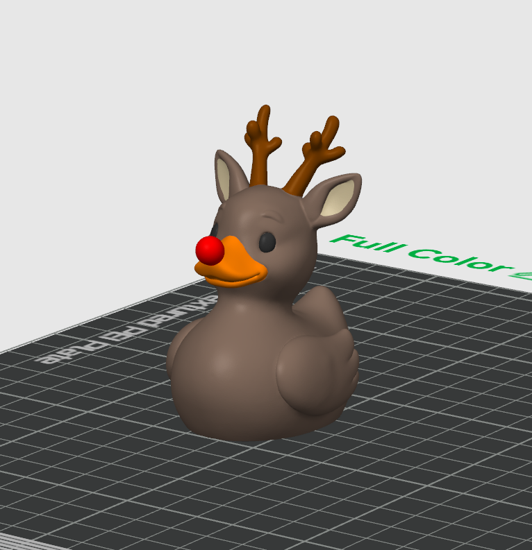 Rudolph Duck – 3D Printed Rubber Duck Figurine Collectible
