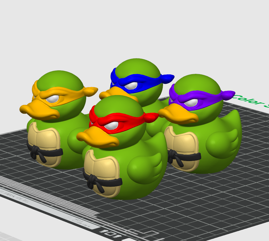 Turtle Ducks – 3D Printed Rubber Duck Figurine Collectible