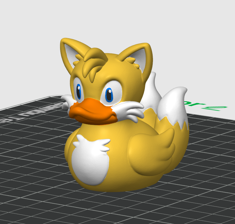 Tails Duck – 3D Printed Rubber Duck Figurine Collectible