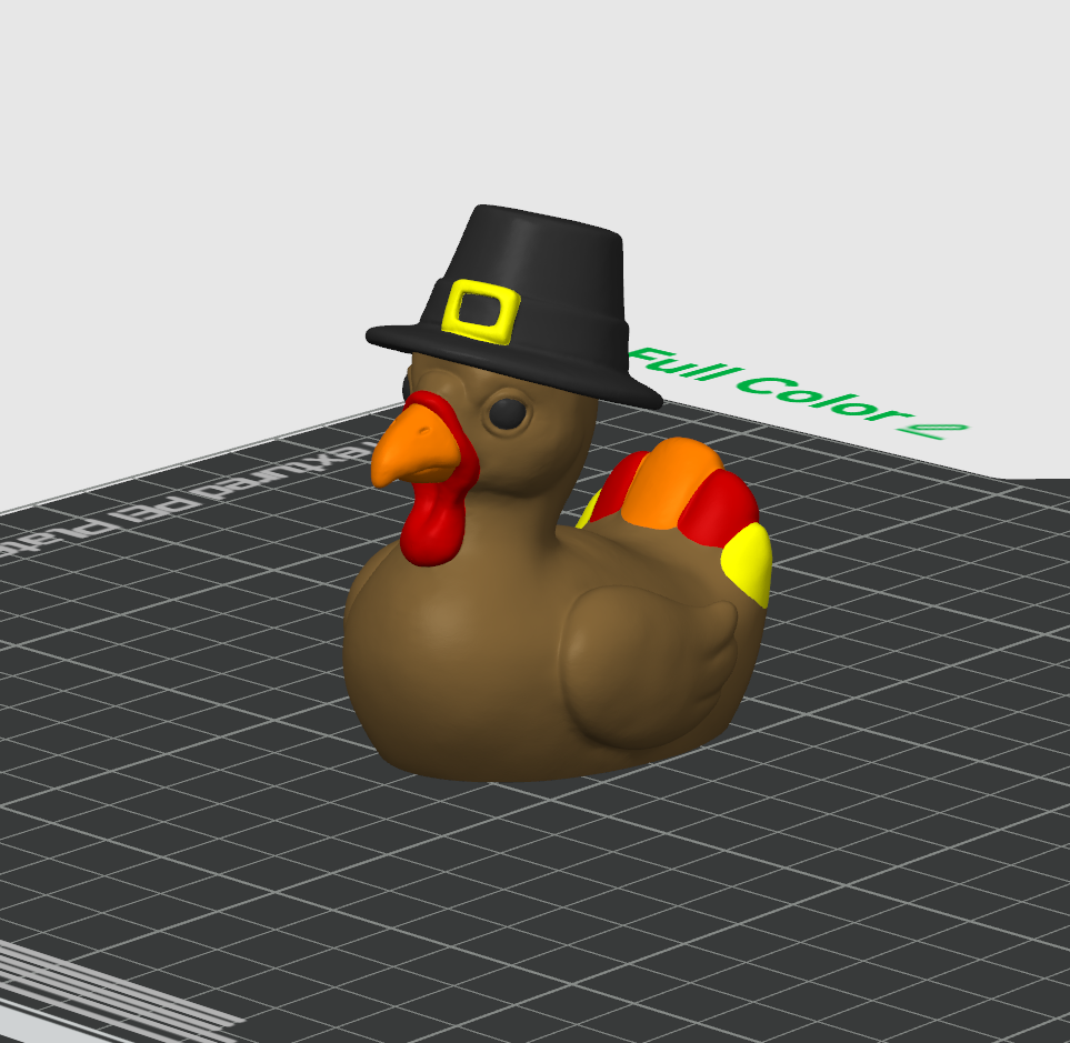 Turkey Duck – 3D Printed Rubber Duck Figurine Collectible