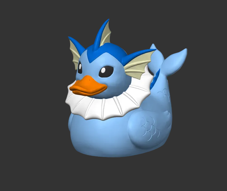 Vaporeon Duck – 3D Printed Rubber Duck Figurine Collectible