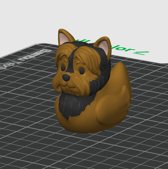 Yorkie Duck – 3D Printed Rubber Duck Figurine Collectible